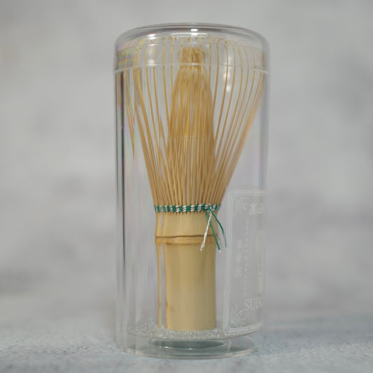 Suikaen — Bamboo Matcha Whisk, Green/White Sparkle Thread