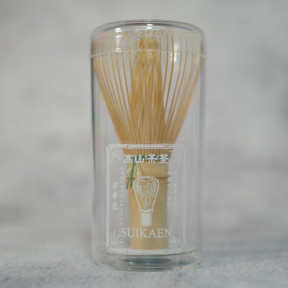 Suikaen — Bamboo Matcha Whisk, Green/White Sparkle Thread
